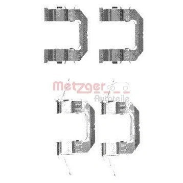 Bilde av METZGER 109 1722 Tibehørsett, skivebremse belegg NISSAN: Qashqai / Qashqai+2 I, Pathfinder 3, NP300 Navara Pick up