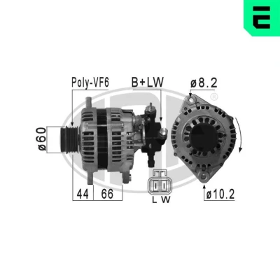 Bilde av ERA 210890A Dynamo 14V 100A OPEL: Combo C Varebil / Stasjonsvogn, Meriva A