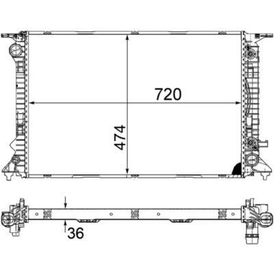 Bilde av MAHLE ORIGINAL CR 1134 000S Radiator for kjøretøy med/uten klimaanlegg 720 468 32 Kjøleribber loddet