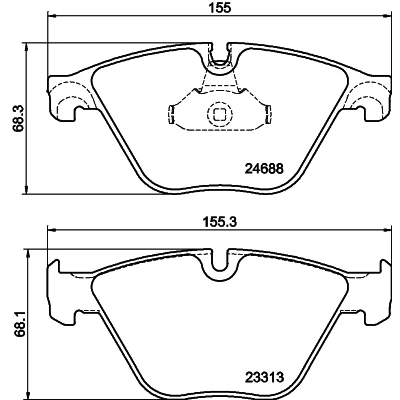 Bilde av HELLA 8DB 355 015 261 Bremseklosser klargjort for slitasjeindikator BMW: 5 Touring, Sedan, 6 Coupé