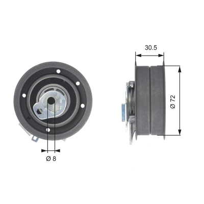 Bilde av GATES T43010 Strammerull, tannrem Tru Power VOLKSWAGEN: Golf 5, Transporter Passat B5 GP Stasjonsvogn, AUDI: A4 B6 Sedan, Avant