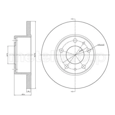Bilde av METELLI Bremseskive IVECO: DAILY 3, 3 Kasten/Kombi 276,0mm 16,0mm 5 73,1mm fullt ut 23 0572 2991646,7182299 Bremseskiver, Skivebremser
