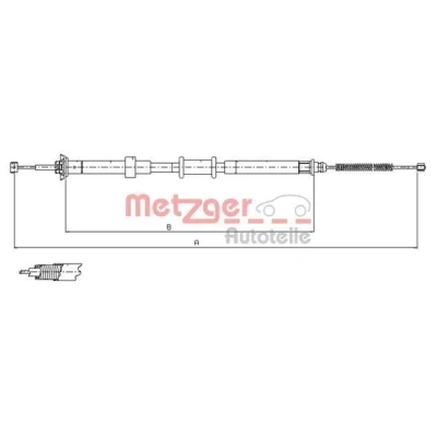 Bilde av METZGER 12.0702 Bremsekabel bakre venstre 1403/1157 Trommelbrems COFLE FIAT: Panda II Hatchback