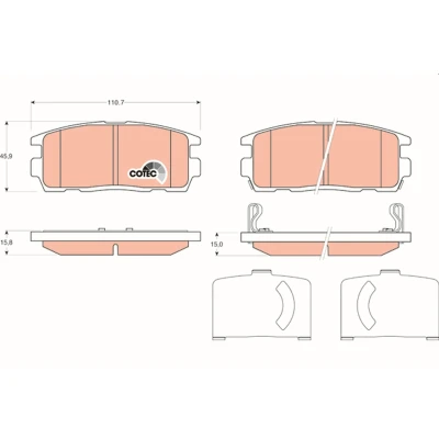 Bilde av TRW COTEC GDB1716 Bremseklosser med akustisk slitasjevarsel CHEVROLET: Captiva, OPEL: Antara