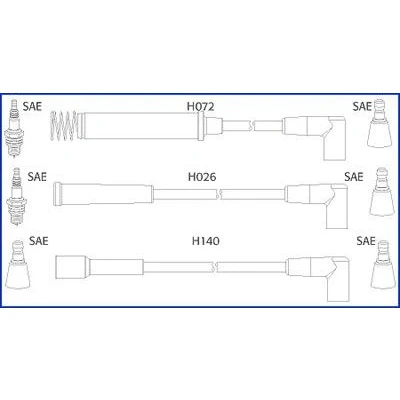 Bilde av HITACHI 134225 Pluggledninger OPEL: Vectra A Sedan