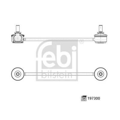Bilde av FEBI BILSTEIN 197300 Stabstag framaksel venstre 323mm M10 x 1,5 med muttere Stål PEUGEOT: 208 II Hatchback