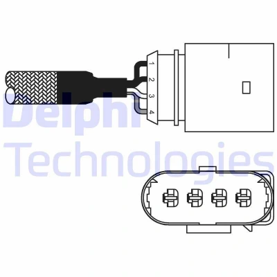 Bilde av DELPHI ES10978 12B1 Lambdasonde Fingersonde, oppvarmet VOLKSWAGEN: Golf 4, Polo III Hatchback, Bora Sedan, AUDI: A3 Hatchback