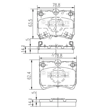 Bilde av Bremseklosser sett NIPPARTS J3603032