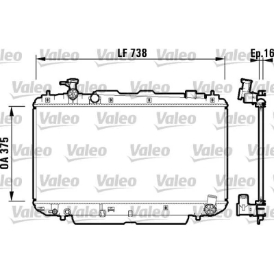 Bilde av VALEO 734182 Radiator Aluminium 375 738 16 uten kjølemiddelregulator Kjøleribber loddet TOYOTA: RAV4 II SUV