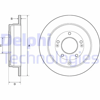 Bilde av DELPHI BG4767C Bremseskiver 284 10 5 fullt ut belagt ubehandlet uten hjullager, ABS sensorring HYUNDAI: ix35, Grandeur
