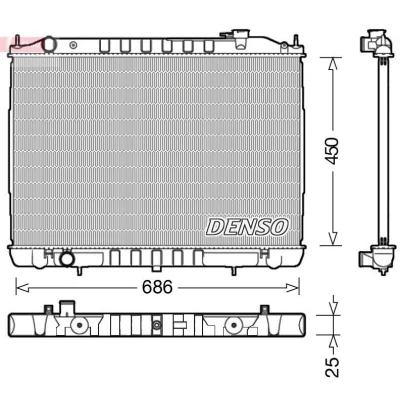 Bilde av DENSO DRM46050 Radiator 686 450 25