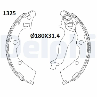 Bilde av DELPHI LS2199 Bremsesko 180mm 31mm