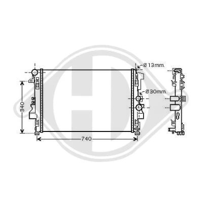 Bilde av DIEDERICHS DCM2413 Radiator 680 405 26 Climate MERCEDES BENZ: Vito Mixto, Minibuss
