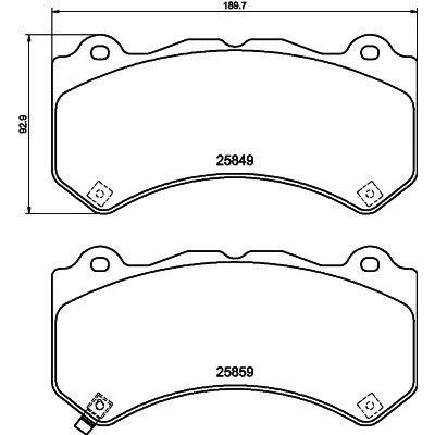Bilde av HELLA 8DB 355 021 041 Bremseklosser med akustisk slitasjevarsel NISSAN: GT R, JEEP: GRAND CHEROKEE 4, CHEVROLET: Camaro V Coupé