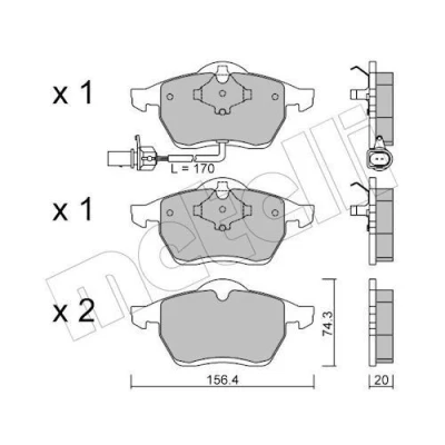 Bilde av Bremseklosser sett METELLI 22 0279 1