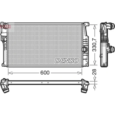 Bilde av DENSO DRM05015 Radiator 600 331 28 BMW: 3 Sedan
