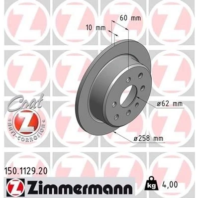 Bilde av Bremseskive ZIMMERMANN 150.1129.20