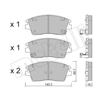 Bilde av METELLI 22 1164 0 Bremseklosser med akustisk slitasjevarsel HYUNDAI: Tucson, KIA: Sportage IV