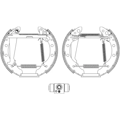 Bilde av TEXTAR Shoe Kit Pro 84044703 bremsesett, trommebremse med hjulsylinder brems, justering VOLKSWAGEN: up! Hatchback, Polo V Hatchback