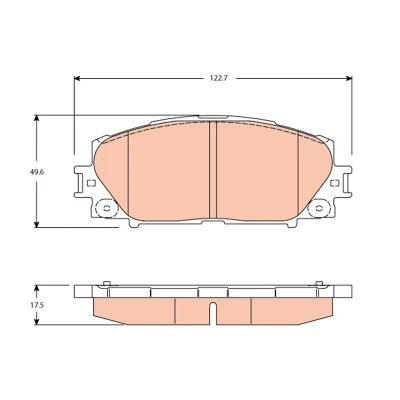 Bilde av TRW GDB3459 Bremseklosser ikke klargjort for slitasjeindikator TOYOTA: Yaris II Hatchback, III iQ