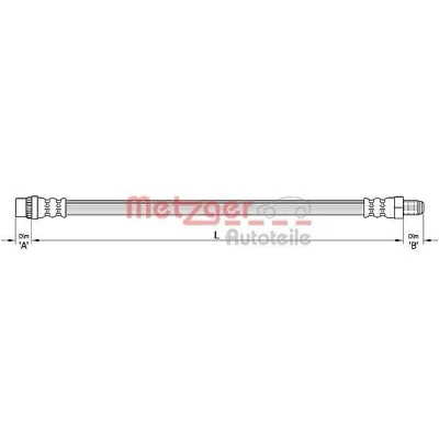 Bilde av METZGER 4110455 Bremseslange 488 RENAULT: Kangoo II Express