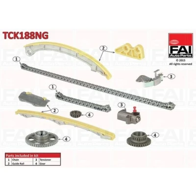 Bilde av FAI AutoParts TCK188NG Registerkjedesett uten tetning, med tannhjul simplex, Kjede m/lite støy HONDA: CR V 3, 2