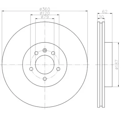 Bilde av VAICO Bremseskive LAND ROVER: Discovery 4, Range Rover Sport, 5 framaksel 30mm hull 120mm ventilert V48 80009 SDB000621,SDB000622