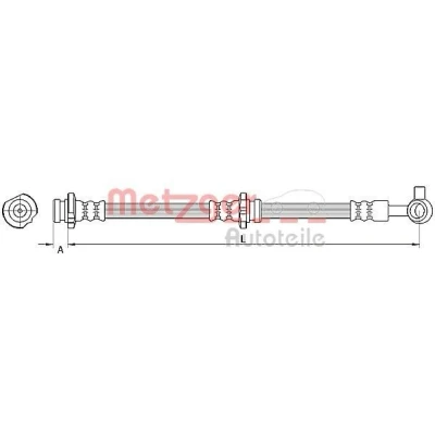 Bilde av METZGER 4110847 Bremseslange 625 M10 x 1 NISSAN: Qashqai / Qashqai+2 I, 2