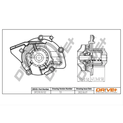 Bilde av Dr!ve+ DP2310.10.122 Vannpumpe med tetning mekanisk for tannremdrift FORD: S Max Mk1 MPV