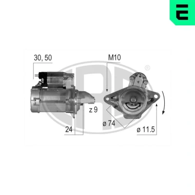 Bilde av ERA 220637A Starter 12 1 9 30 50 74 TOYOTA: Yaris II Hatchback