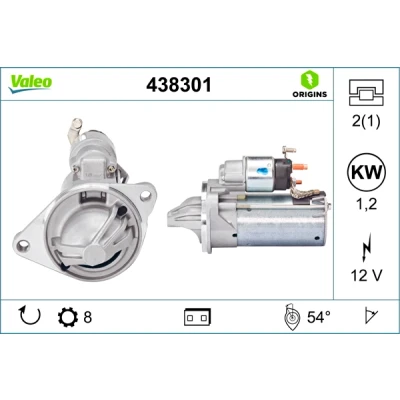 Bilde av VALEO 438301 Starter 12 1,2 8 NEW ORIGINAL PART FORD: FIESTA 6, Grand C Max, Transit Connect V408 Van