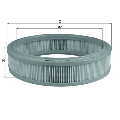 Bilde av MAHLE ORIGINAL LX 1638 Luftfilter 67,0 286,0 Filterinnsats