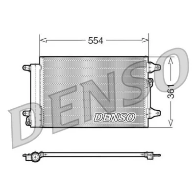 Bilde av DENSO DCN32015 Kondensator med tørker 554x361x16 R 134a 554 FORD: Galaxy Mk2 MPV, S Max Mk1, VOLKSWAGEN: Sharan I