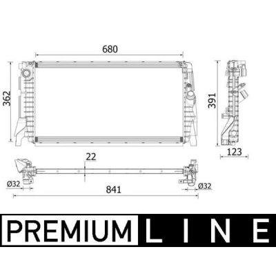 Bilde av MAHLE ORIGINAL CR 2279 000P Radiator 680 362 22 Kjøleribber loddet BMW: 2 Active Tourer