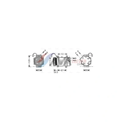 Bilde av PRASCO PEAK036 Kompressor SD7V16 R 134a