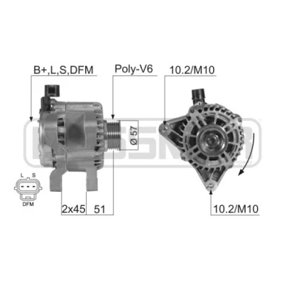 Bilde av ERA 210360A Dynamo 14V 80A FORD: FIESTA 5