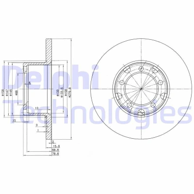 Bilde av DELPHI BG2265 Bremseskiver 280 16 5 fullt ut oljet ubehandlet uten hjullager, ABS sensorring MERCEDES BENZ: T2/LN1 Flatvogn lastebil/Chassis