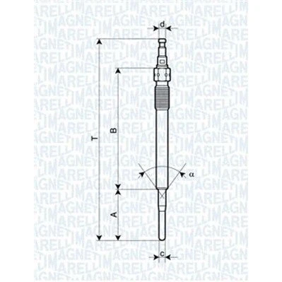Bilde av MAGNETI MARELLI 062900051304 Glødeplugg 4,4V 8A M8X1 AUDI: A3 Sportback, A6 C6 Avant, A4 B7 VOLKSWAGEN: Passat B6 Variant, Touran I, Golf 5