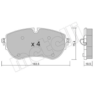 Bilde av METELLI 22 1172 0 Bremseklosser klargjort for slitasjeindikator VOLKSWAGEN: Amarok Pick up, Flatvogn lastebil / Chassis