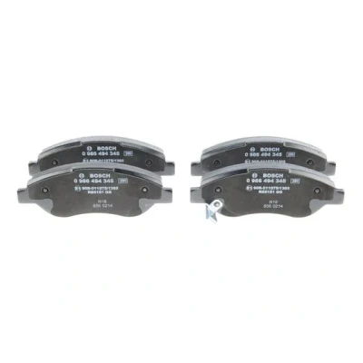 Bilde av BOSCH 0 986 494 345 Bremseklosser Low Metallic med akustisk slitasjevarsel antihyle blikk OPEL: Corsa D Hatchback