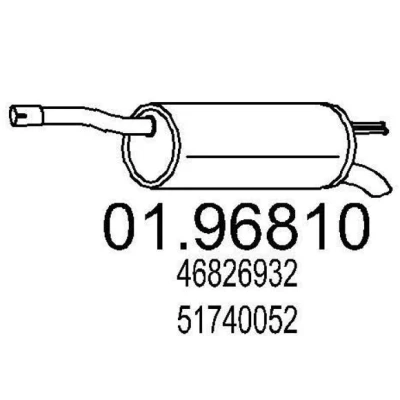 Bilde av MTS 01.96810 Sluttlyddemper 820 FIAT: Doblo I Cargo