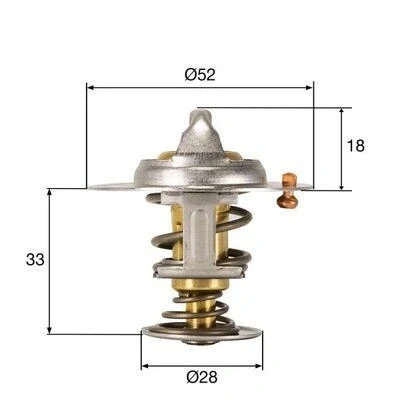 Bilde av MAHLE ORIGINAL TX 327 92D Termostat 92 52 med tetning FORD: FIESTA 6, Focus 3, Mk3 Varebil / Stasjonsvogn