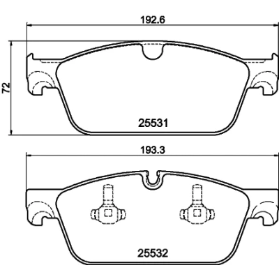 Bilde av HELLA 8DB 355 020 841 Bremseklosser klargjort for slitasjeindikator MERCEDES BENZ: GL