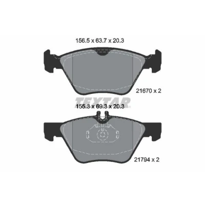 Bilde av TEXTAR 2167001 Bremseklosser klargjort for slitasjeindikator MERCEDES BENZ: S Klasse Sedan, W124 E Sedan