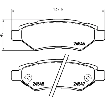 Bilde av BREMBO P 09 014 Bremseklosser med akustisk slitasjevarsel antihyle blikk tilbehør CHEVROLET: Camaro V Coupé, FORD: Kuga Mk3
