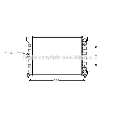 Bilde av PRASCO SU2036 Radiator Aluminium 670 358 16 Kjøleribber loddet