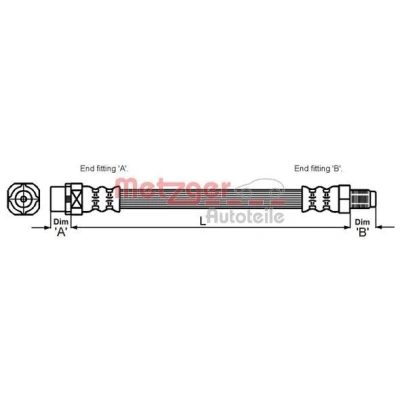 Bilde av METZGER 4114071 Bremseslange 485 M10 x 1 BMW: X5
