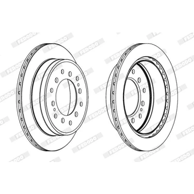 Bilde av FERODO PREMIER DDF1743C Bremseskiver 312 18 6 ventilert belagt uten skruer TOYOTA: Land Cruiser Prado 120, 150