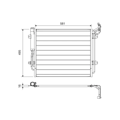 Bilde av VALEO 814157 Kondensator med tørker 15 14 Aluminium 495 R 134a