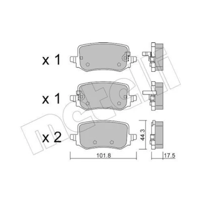 Bilde av Bremseklosser sett METELLI 22 1301 0